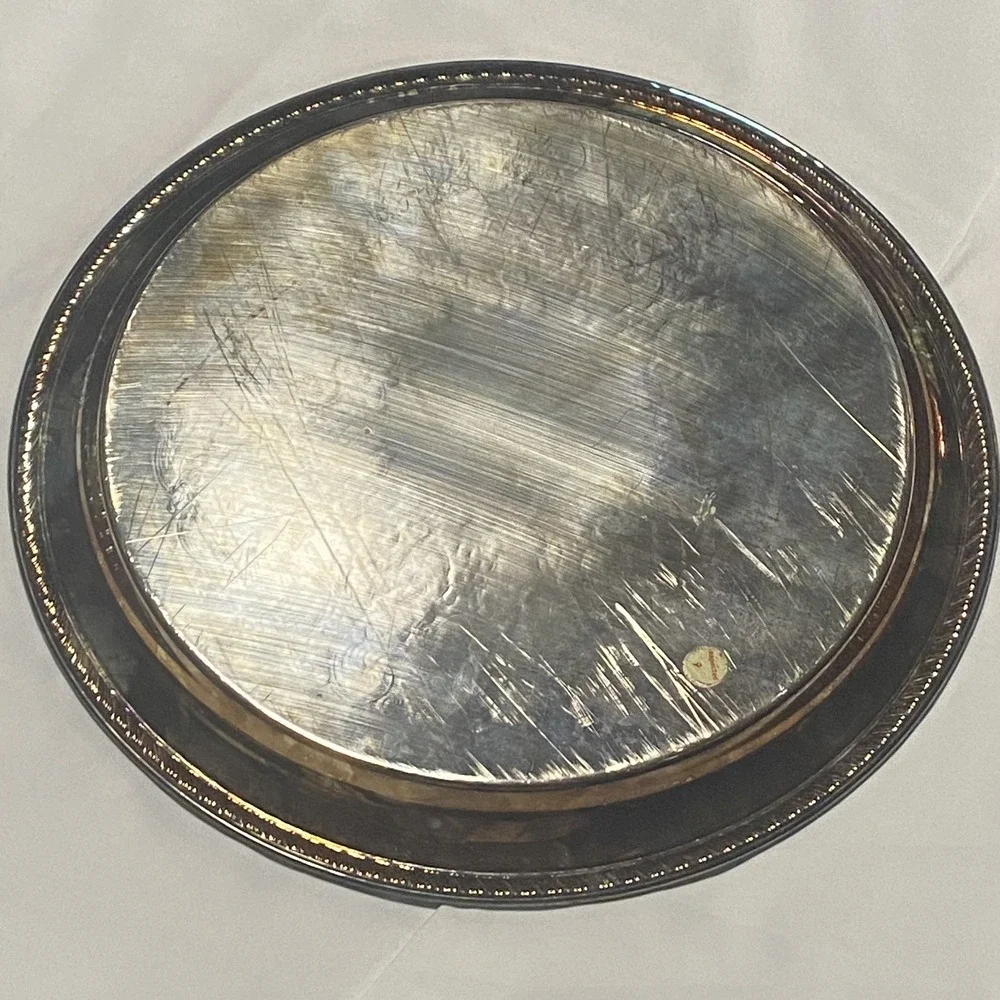 Vintage‎ William Rogers 171 Silver plated brass Serving Tray 1900-1940s 12.5
